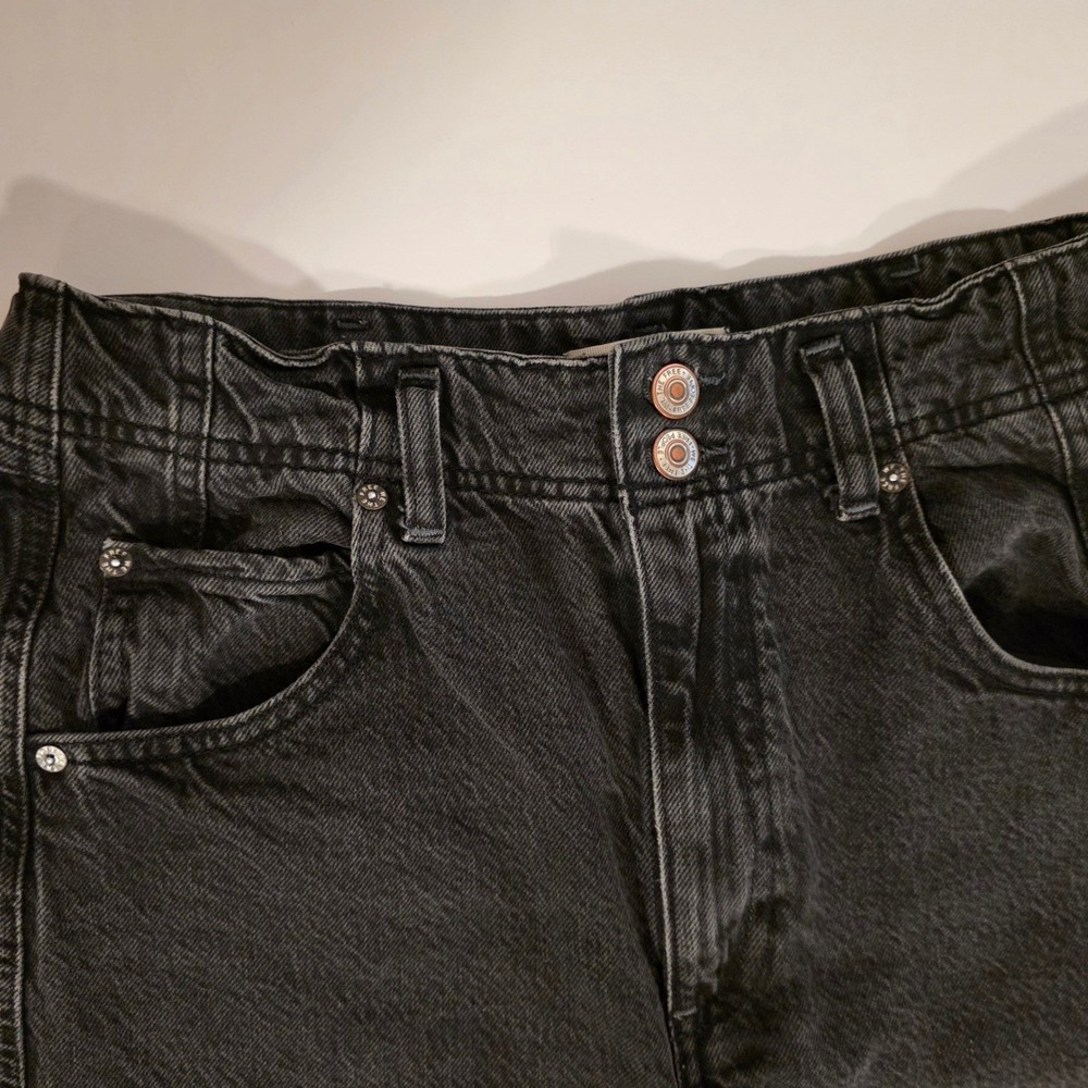 We The Free Aster High Rise Straight Jeans Women's 31 Asteroid Black Button Fly - Picture 12 of 15